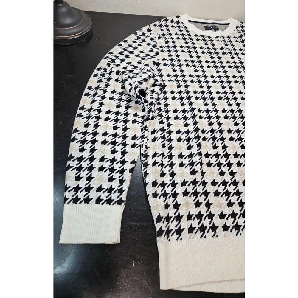 Shaquille O'Neal XLG Big‎ & Tall XXL Crew Pullover 2XL Sweater Houndstooth *EUC*